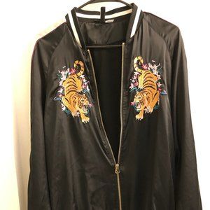 H&M Tiger Print Bomber Jacket